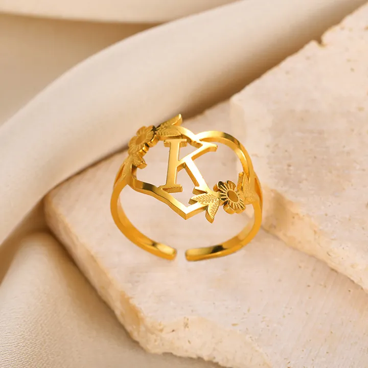 Stainless%20Steel%20Initials%20Flower%20Heart%20Rings%20Gold%20Color%20Adjustable%20Delicate%20Letter%20Leaf%20Rings%20For%20Women%20Girl%20Alphabet%20Jewelry%20-%20Image%202