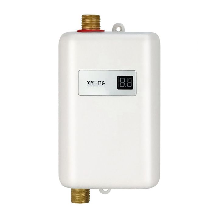 3800W Electric Water Heater Instantaneous Instant Hot Water Heater Shower Flow Water Boiler 220V White EU Plug