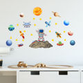 Cartoon Space Astronaut Wall Stickers Creative Home Wall Decor Self-adhesive Kids Room Decoration Bedroom Background Wall Decor. 