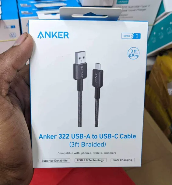 Anker%20322%20USB-A%20to%20USB-C%20Cable%20(3ft%20Braided)%2090cm%20Black%20-%20Image%207