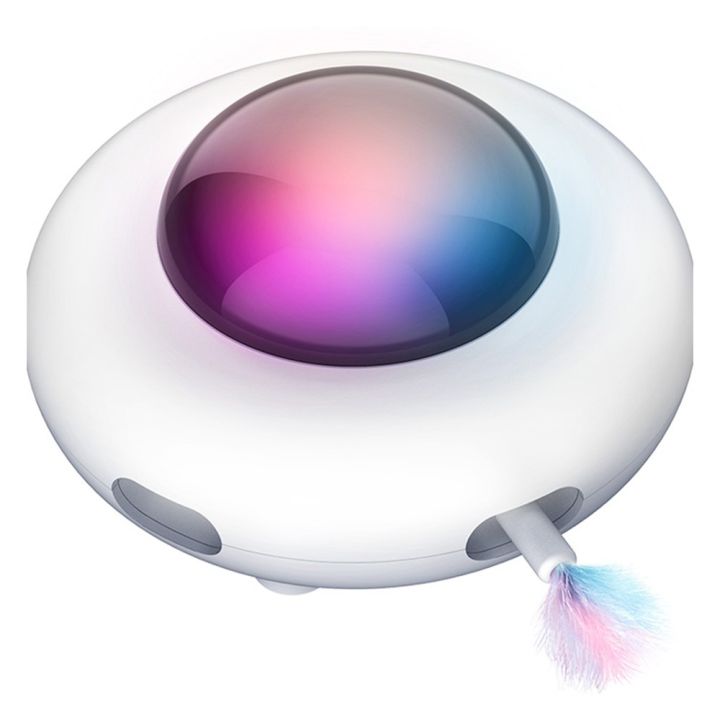 Automatic Cat Toy Electric Smart Gravity UFO Selfentertaining Feather Wand Pet Toy For Cat Lovers