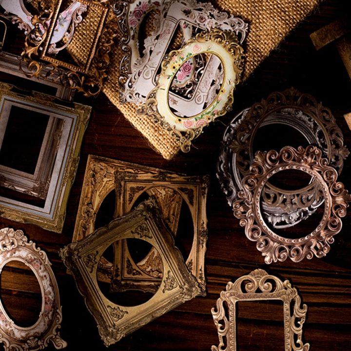 20pcs Aesthetic Hollow Frame Deco Paper Card for Scrapbooking Collage Junk Journal Accessories Aesthetic Label Material Paper