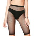 Sexy Women's Fishnet Socks Rhinestone Black Cycle Sports White Biker Shorts Pantyhose Mesh Sparkle Stockings Lingerie Half Short.
