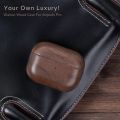 Wooden Case Cover for  AirPods Pro 2 Generation with Leather Lanyard & Box, Hand Polished & Handcrafted -(Walnut-Air Pods Pro 2). 
