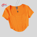 Trendy Cotton Crop Top Blouse for Women - Comfortable and Stylish.