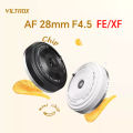VILTROX 28mm F4.5 Pancake Lens Autofocus Full Frame Lens Retro Ultra-thin 60g For FUJI XF Sony E Mount. 