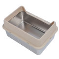 Stainless Steel Cat Litter Box Easy To Clean Odor Blocking Large Kitty Litter Box with Scoop for Big Cats. 