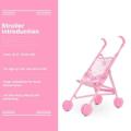 TE Baby Infant Doll Stroller Carriage Foldable With Doll For 12inch Doll Barbie pink. 