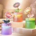 Portable Mini Humidifier,Sunflower Gardenia Small Cool Mist Humidifiers,USB Desktop Humidifier with Auto Shut Off,Night Light. 