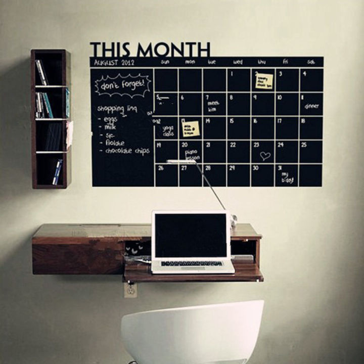【Wweirdoo】Chalkboard Calendar Wall Decal Sticker Monthly Planner
