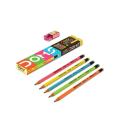 Neon Pencils with Eraser and Sharpener - 10pcs (Pack of One).