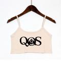 New Crop Top QOS Queen Of Spades Print Women's Elastic Cotton Camis Sleeveless Female Short Girls Tank Top Bar Women.
