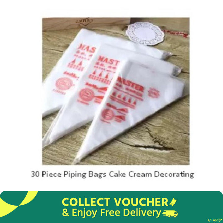 30 piece Plastic Disposable Piping Bags Cake Cream Decorating