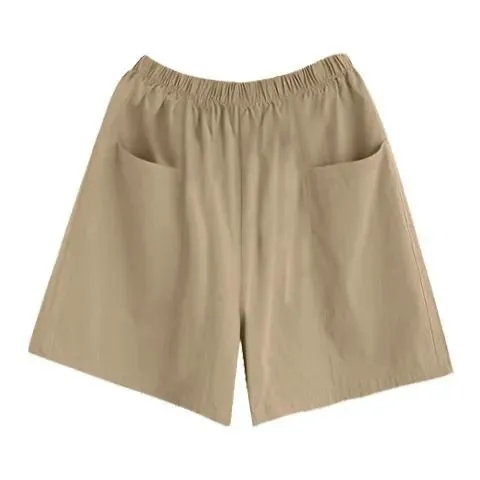 Women's%20Cotton%20High%20Waist%20Casual%20Shorts2022Summer%20Thin%20New%20Artistic%20Pure%20Color%20Slimming%20Versatile%20Pocket%20Wide%20Leg%20Pants%20-%20Image%208