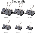 Multi Size Metal Binder Clips 15mm 19mm 25mm 32mm 41mm & 51mm for Office School & Paper Organization.