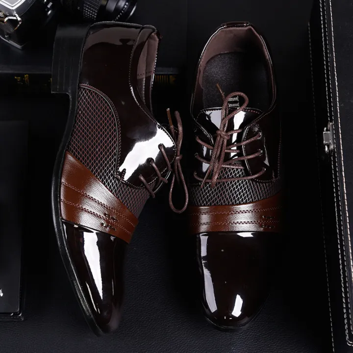 Preferred%20Plus%20Size%20Leather%20Shoes%20Men's%20Business%20Formal%20Men's%20Shoes%20Lace%20up%20Pointed%20Casual%20Shoes%20Versatile%20Single-Layer%20Shoes%20-%20Image%202