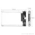 2.5" Crystal Clear Plastic HDD SSD Case - SATA 3 to USB 3.0 Enclosure.