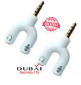 3.5mm Jack Mic Audio Y Splitter Cable 1 Male to 2 Female with Separate Headset/ Microphone Adapter. 