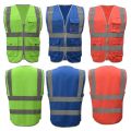 High Visibility Waistcoat Reflective Safety Vest Mens Construction Worker Night Runner Cyclist 9 Colors Company Logo Print.