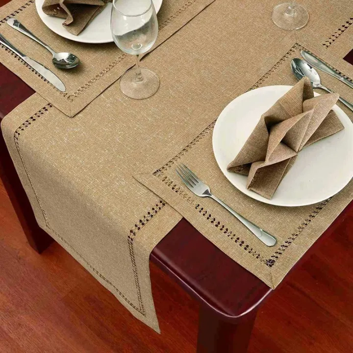 Hand%20Hemstitched%20Dining%20Table%20Runner%20Dresser%20Scarves,%20Silver%20Thread%20Interweaving%20(Dark%20Beige,%2012%20x%2072%20Table%20Runners)%20-%20Image%204