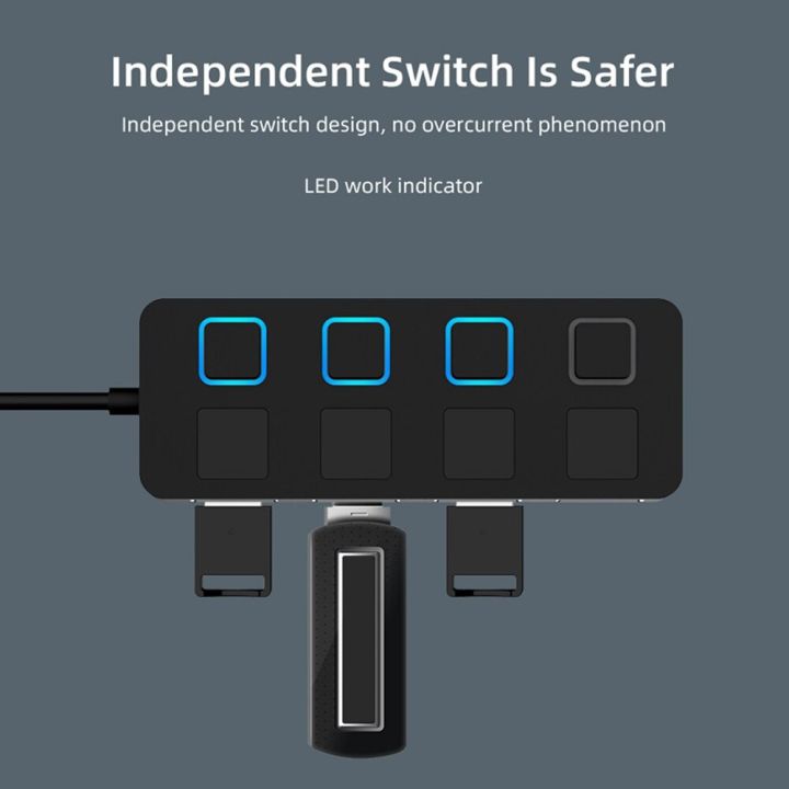 USB%202.0%20HUB%20Multi%20USB%20Splitter%204%20Ports%20Expander%20USB%20Power%20Adapter%20Ultra-thin%20LED%20Indicator%20Power%20Switch%20USB%20HUB%20for%20Laptop%20PC%20-%20Image%203