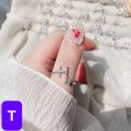 Alphabet Letters Stone Rings for Women, Adjustable Initial Letter Ring Gift for Women, Name Word Finger Ring for Party, Wedding, Dating, Festivals, Birthday. 
