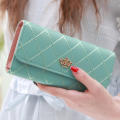 PU Leather Women's Long Wallet Card Holder Crown Buckle Fashion Pattern Purse Pattern Crown Buckle Bag for Gifts for women Clutch Handbag.