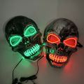 Classical Halloween Glowing LED Evil Skull Head Mask Light Up Horror Mask Costume Cosplay Costume Skeleton Mask Props. 