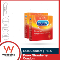 Durex Strawberry Flavor Condom For Men | Combo of 2 Packs - 3x2=6pcs | P.R.C. 