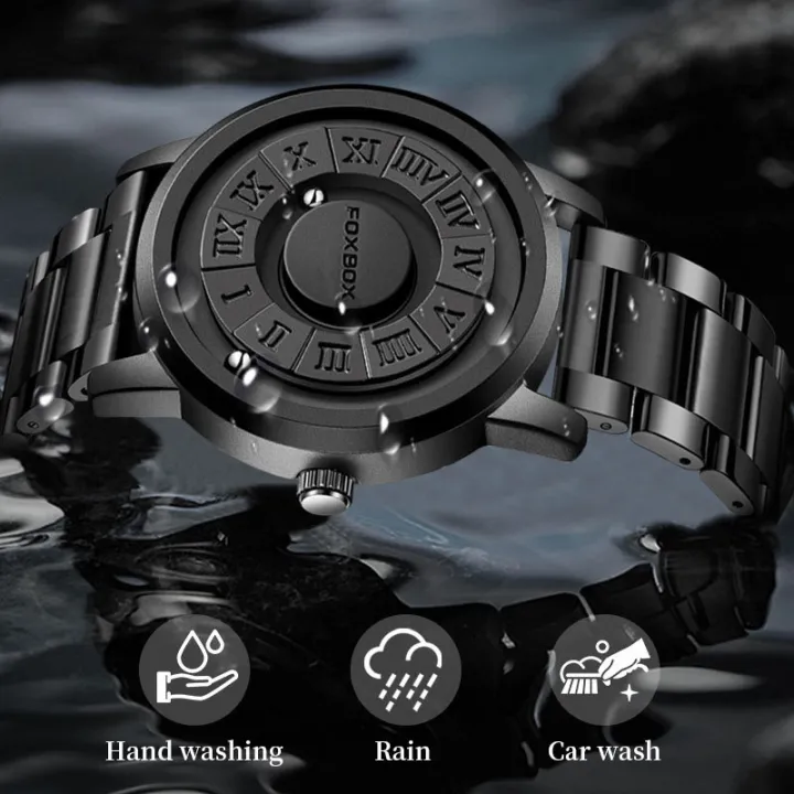 Magnetic%20Ball%20Men's%20Personalized%20Creative%20Watch%20Trendy%20Black%20Technology%20Cool%20Concept%20Borderless%20Design%20Watch%20Wholesale%20-%20Image%203
