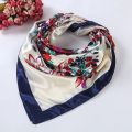 【Hey my home】Floral Women Silk Scarf Large Square Scarves Female Bandana Handkerchief Ladies Hijab Kerchief Scarves. 