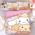 Sanrio Cinnamoroll new kawaii four-piece set cute creative bedding Japanese student dormitory single bed three-piece set. 
