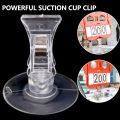 5/1Pcs Plastic Suction Cup Clips Transparent Sucker Clamp Bathroom Window Glass Suction Cup with Clip for Advertising Display.
