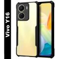 Back Cover for Vivo Y16, 360 Degree Protection(Transparent,Black).