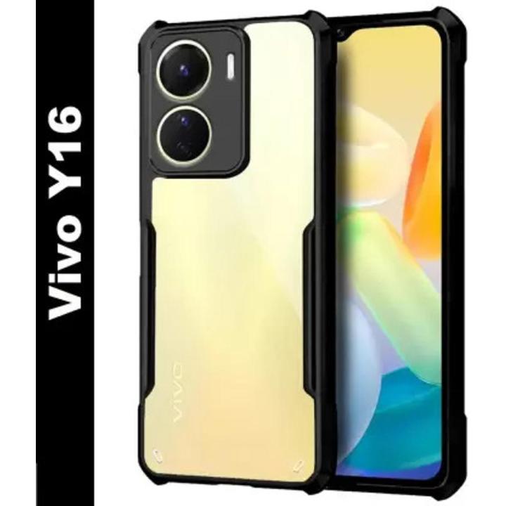 Back Cover for Vivo Y16, 360 Degree Protection(Transparent,Black)