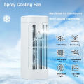 USB Portable Fan Air Cooler with Light Desktop Atomizing Air Conditioner Room Humidifier 3600mAh Use Long Time for Student. 