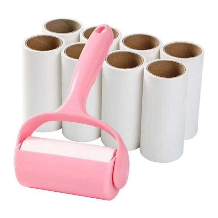 Sticky roller handle with tierable stickers pet hair replaceable sticker lint removal with carpet towel remover - Vintage Choice