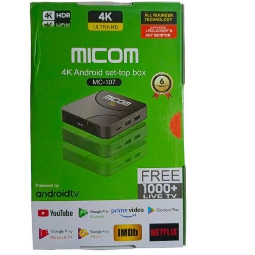 High-Performance - Micom 4K Android Set-Top Box 2GB RAM/ 16GB ROM - Break Trend - Easy to Use - Sleek Usage