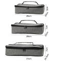 Bento Box Bag Double Zipper Rectangle Portable Thermal Lunch Box Pouch.