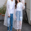 Transparent Raincoat Rain Coats Long Big Size Cloak Poncho Women Men's Waterproof Cute Cartoon Printing Clear Rain Jacket Cover. 