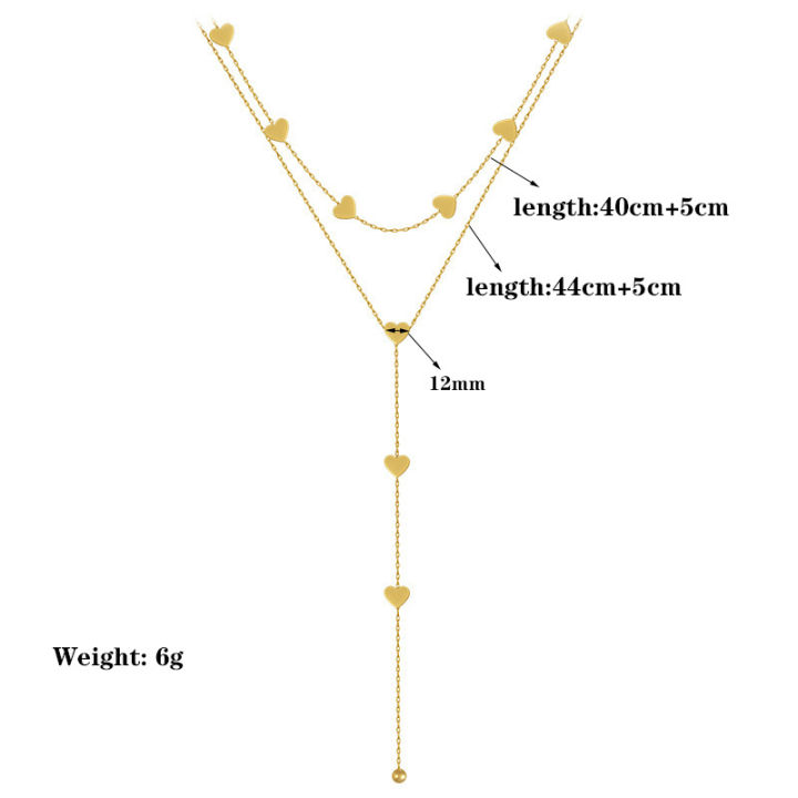 Double%20Layer%20Gold%20Color%20Heart%20Pendant%20Necklace%20For%20Women%20Girl%20Fashion%20Stainless%20Steel%20Choker%20Chain%20Neck%20Wedding%20Jewelry%20Gift%20-%20Image%203