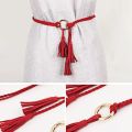 【beauty code store】Fashion Women Solid Color Tassel Belt Bohemian Thin Rope Knit Belts For Dress Waistbands Belt Accessories. 