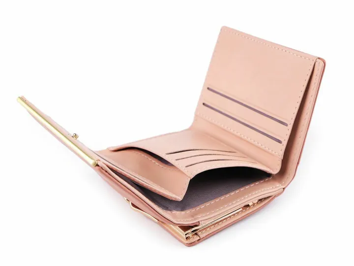Women%20Wallet%20Trifold%20Fashion%20Purse%20Card%20Holder%20Organizer%20Ladies%20Small%20Wallet%20with%207%20Card%20Slots%20Change%20Pouch%20Apricot%20-%20Image%203