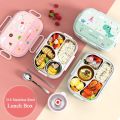 304 Stainless Steel Lunch Box Bento Box For School Kids Office Worker 2layers Microwave Heating Lunch Container Food Storage Box. 