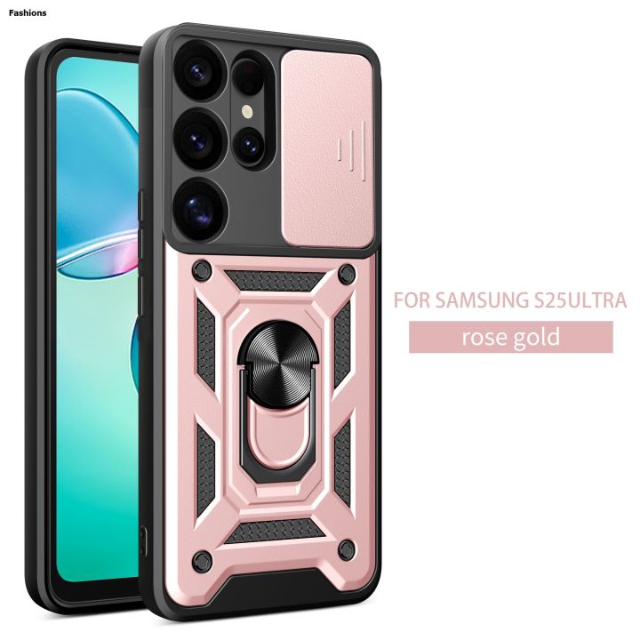 Fashions%20For%20Samsung%20Galaxy%20S25%20S24%20Ultra%20Case%20With%20Slide%20Lens%20Cover%20Rotating%20Ring%20Shockproof%20Stand%20Holder%20Phone%20Case%20for%20S25%20S24%20Plus%20-%20Image%202