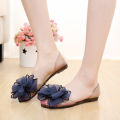 Summer sandals, women's bows, crystal shoes, fish spout jelly shoes, beach shoes, non-slip, maternity soft-soled student flats.