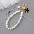 Pearl Bead Flower Bowknot Phone Chain Key Ring Keychain Bag Hanging Rope Pendant Fullhouse.