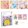 Colorful Watercolor Painting Book, Princess Theme Reusable Sticker Book, Removable Travel Sticker Book for Kids Birthday Party Supplies Awards. 