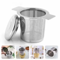 1 Pcs Stainless Steel Tea Filter strainer + Metal Cover  Food Grade Quality Dual Handle Fine Mesh Coffee Filter Sieve Teapot Cup Hanging Loose Leaf Tea Filter Tea Infuser. 