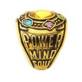 Cool Men Infinity War Thanos Band Colorful Jewelry Power Mind Soul Letters Ring.